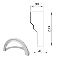 Наличник арочный R750 мм. (профиль ОП-10.200) ОП-11.750R - архитектурный бетон Вландо ®