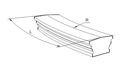 Поручень радиусный R=2960 мм (профиль от ПР-30.200) ПР-31.296 R - архитектурный бетон Вландо ®