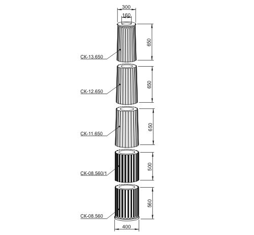 Колонна КЛ-03.400 (сб) - архитектурный бетон Вландо ®