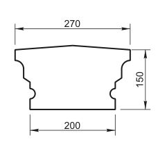 Поручень радиусный R=9700 мм (профиль от ПР-30.200) ПР-31.970 R - архитектурный бетон Вландо ®